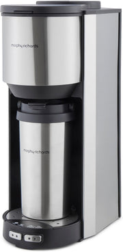 Single Cup Bean-to-Cup Coffee Maker with Grinder + Travel Mug | Fast Brew 900W