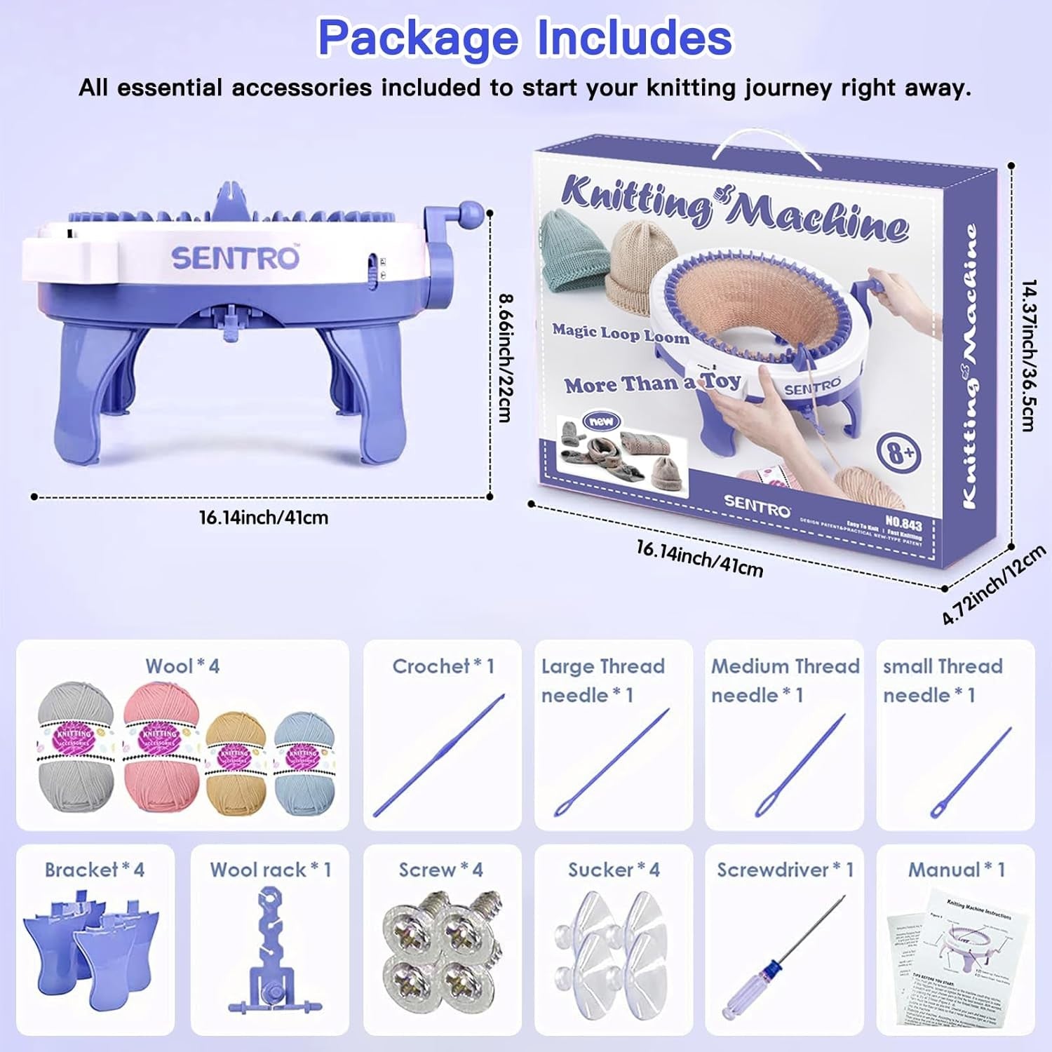 48 Needle Knitting Machine Circular Loom Dual Mode with Counter Craft Kit