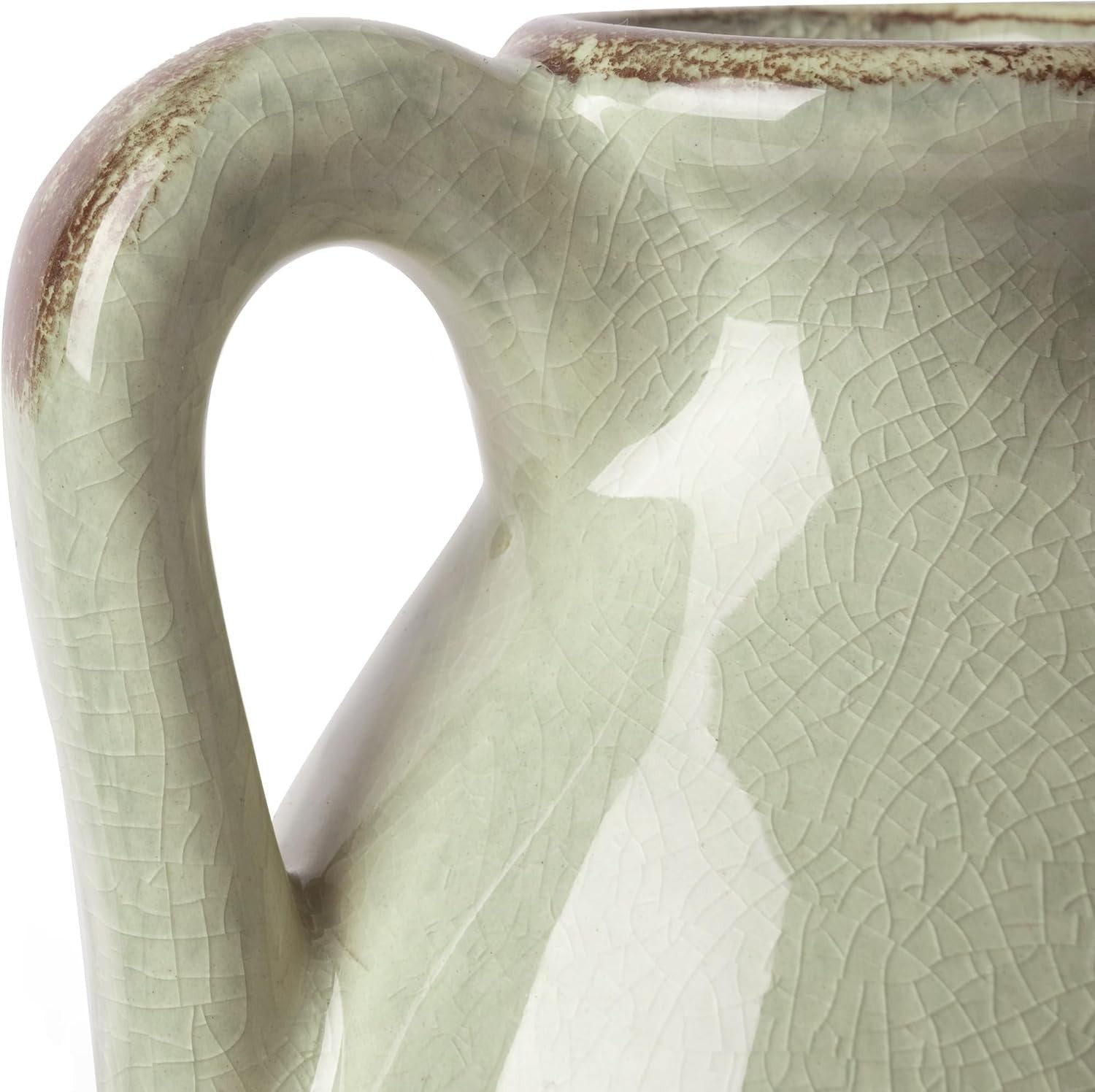 Tall Green Ceramic Floor Vase for Pampas Grass Modern Home Decor 14in