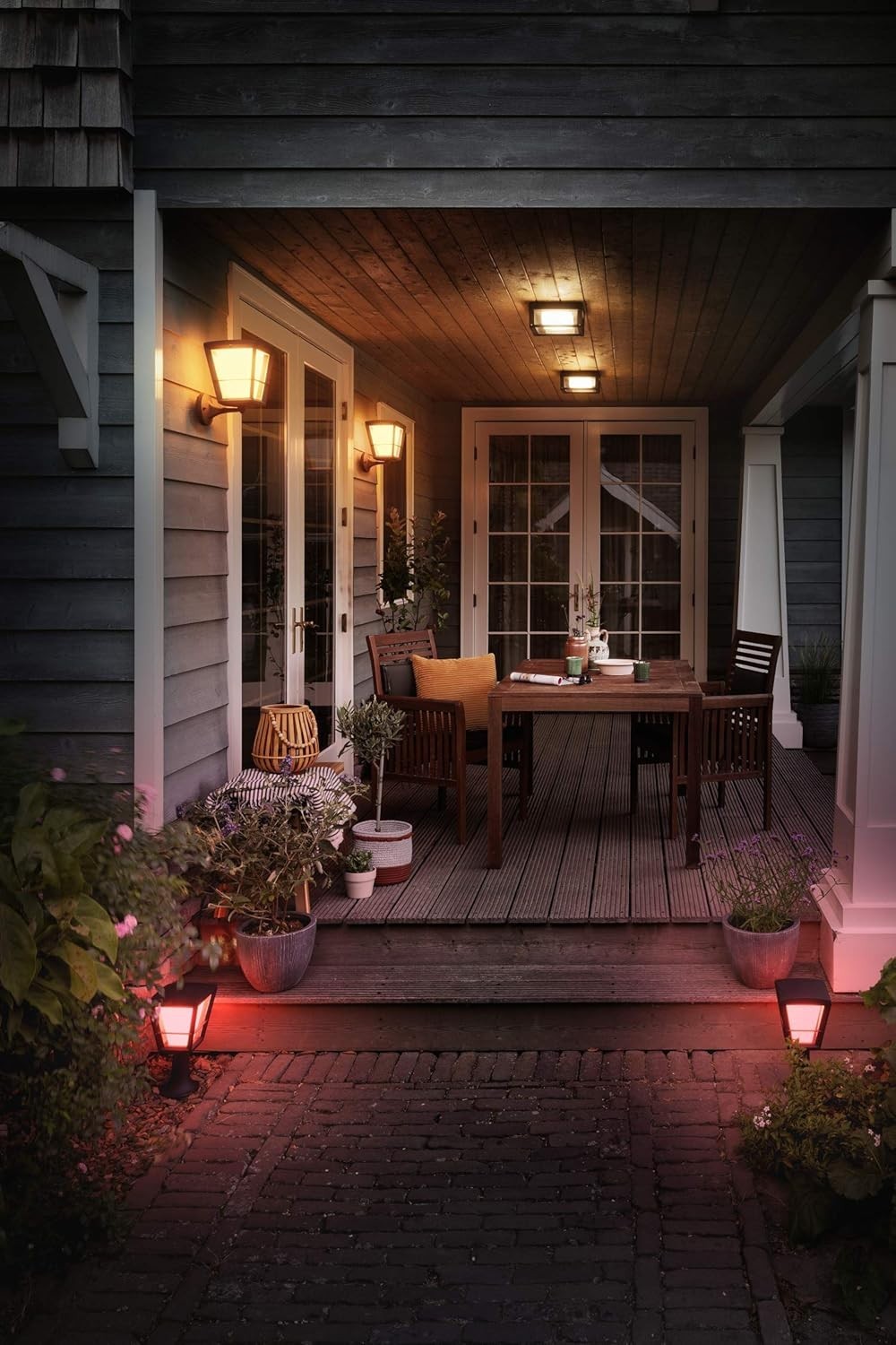 Smart Outdoor LED Wall Light RGB Square – Alexa Garden & Porch Lamp