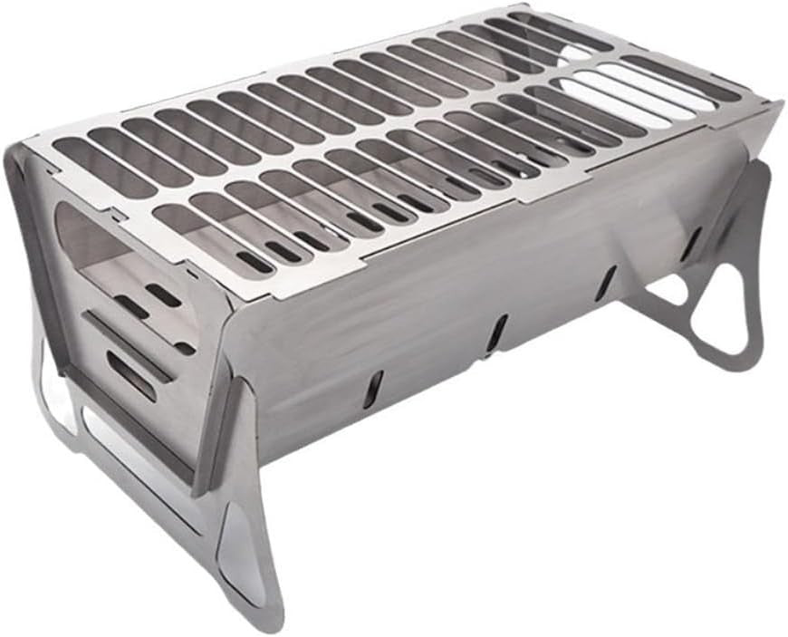 Portable Stainless Steel Camping BBQ Grill Foldable Charcoal Fire Pit