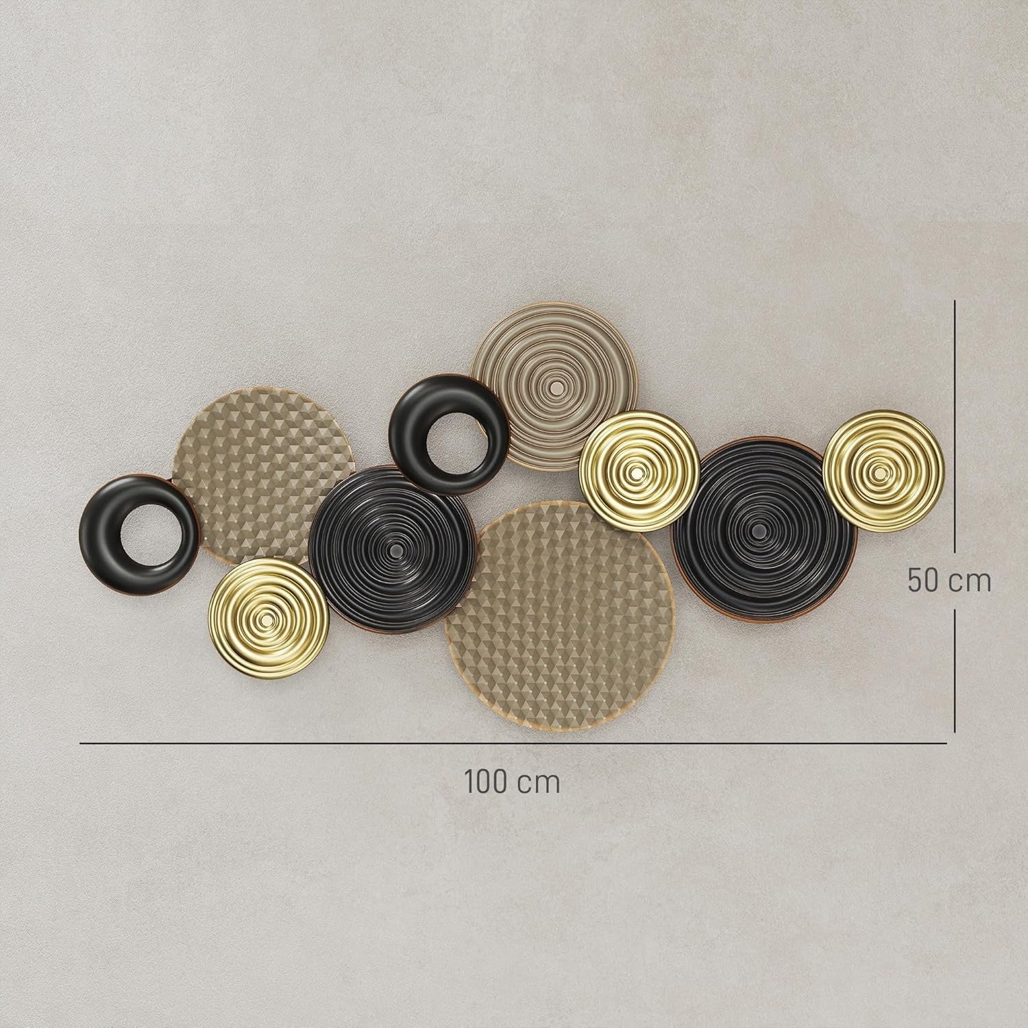 Modern Metal Wall Art – Multi-Disc Hanging Decor for Living Room