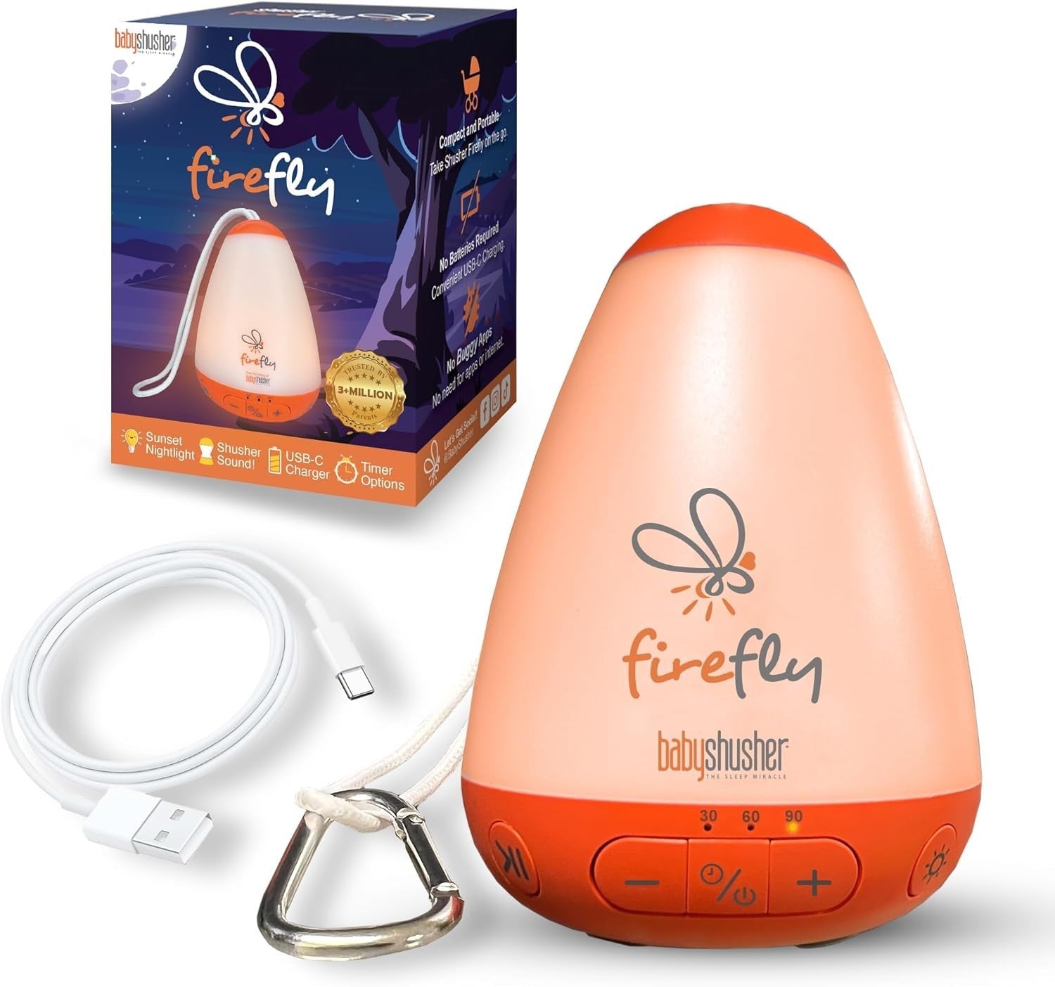 Baby Soother with Nightlight & White Noise | Portable Sleep Sound Machine