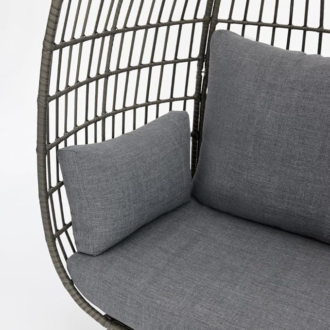 Luxury Rattan Egg Chair with Cushions & Cover – Indoor Outdoor Garden Seat
