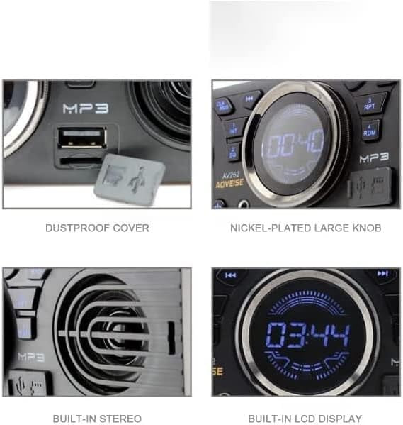 Baceyong 12V Car Stereo SD Card AV252 Bluetooth USB Audio Receiver