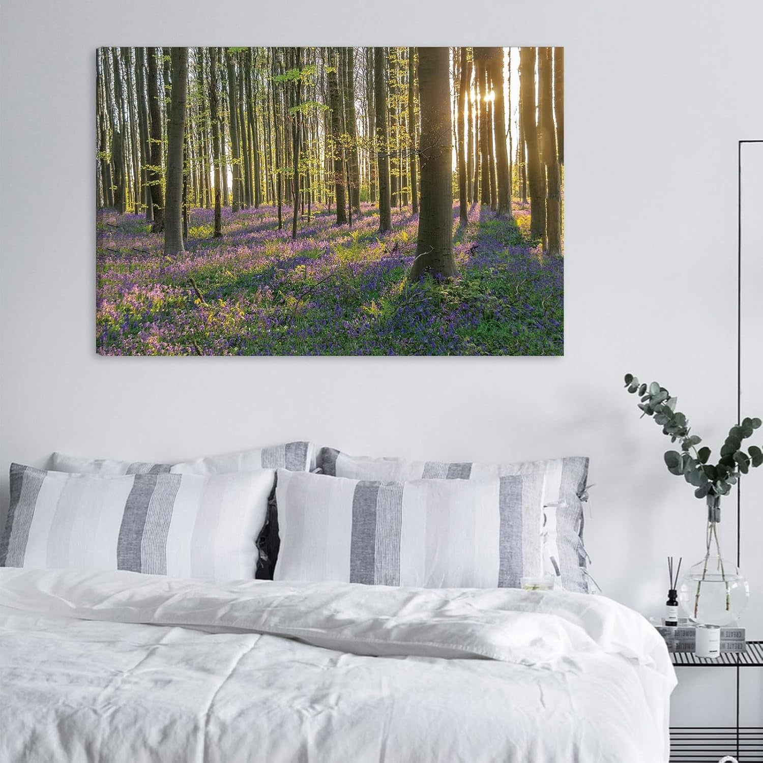 Forest Canvas Wall Art Sunrise Woodland Landscape Framed Nature Decor 40x30cm