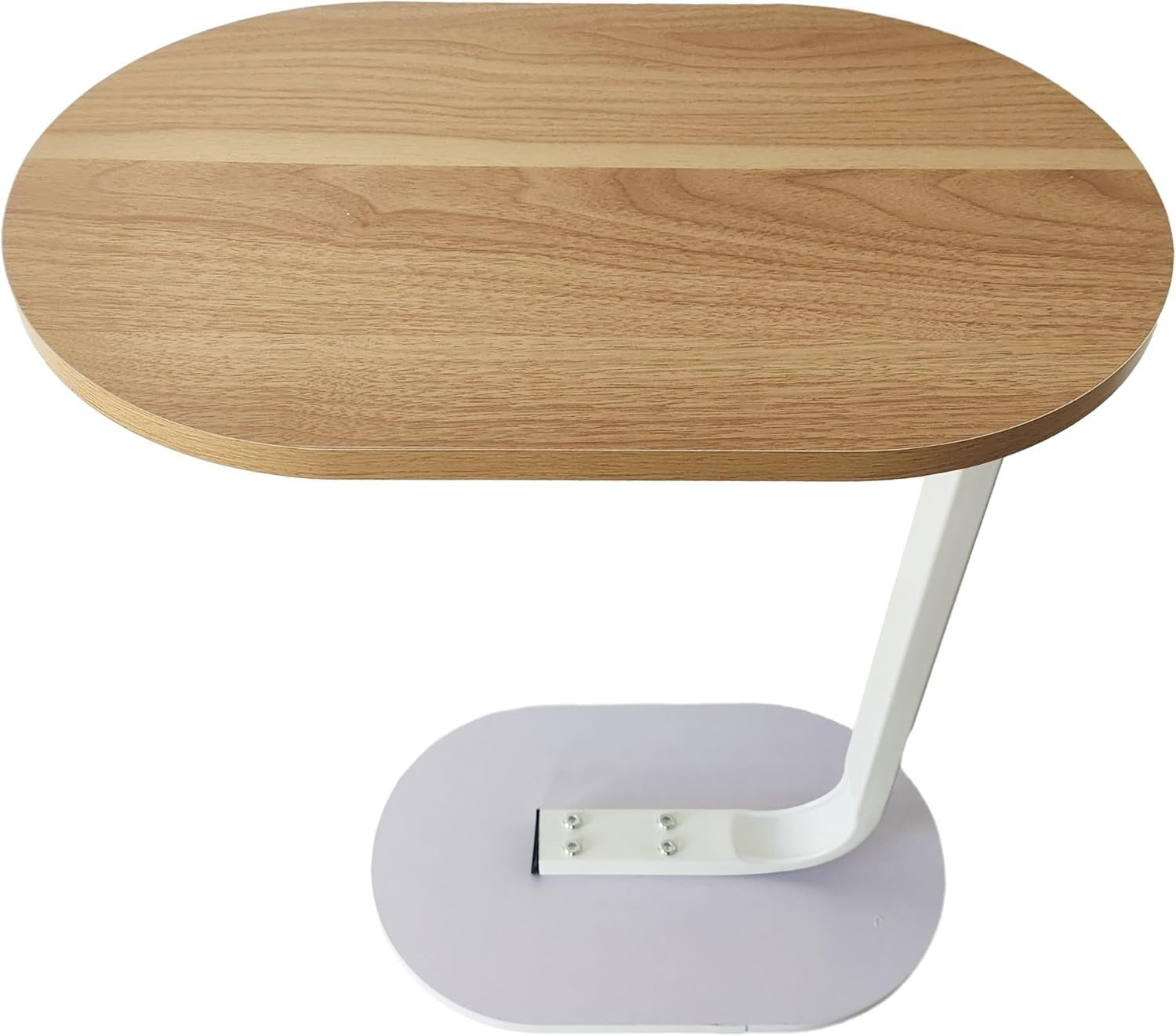C-Shaped Side Table Sofa Bed Snack Table, 45x28x61cm, Yellow, Easy Assembly