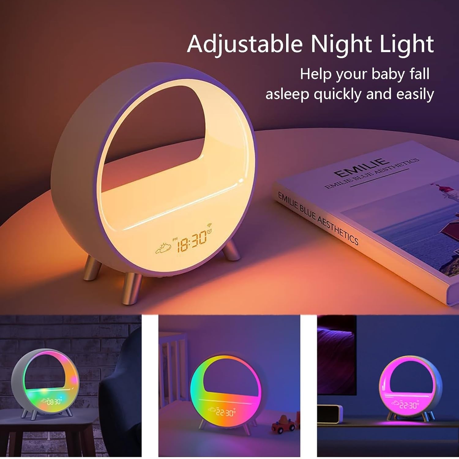 Sunrise Alarm Clock Wake Up Light White Noise Dual Alarm Sleep Timer