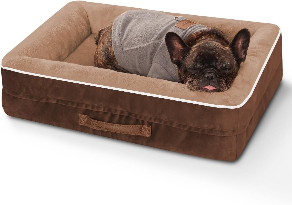 Medium Waterproof Orthopedic Pet Bed Washable Bolster 61x46cm