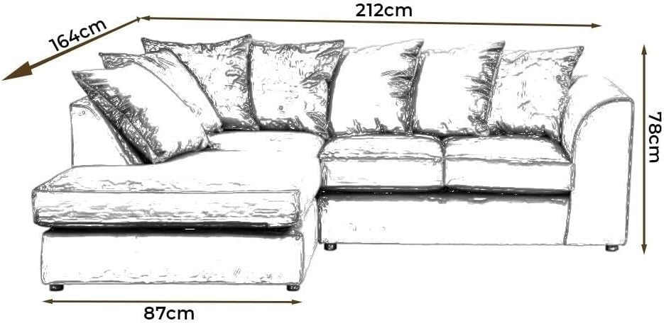 5-Seater L-Shape Corner Sofa Brown & Beige Faux Leather Jumbo Cord Fabric