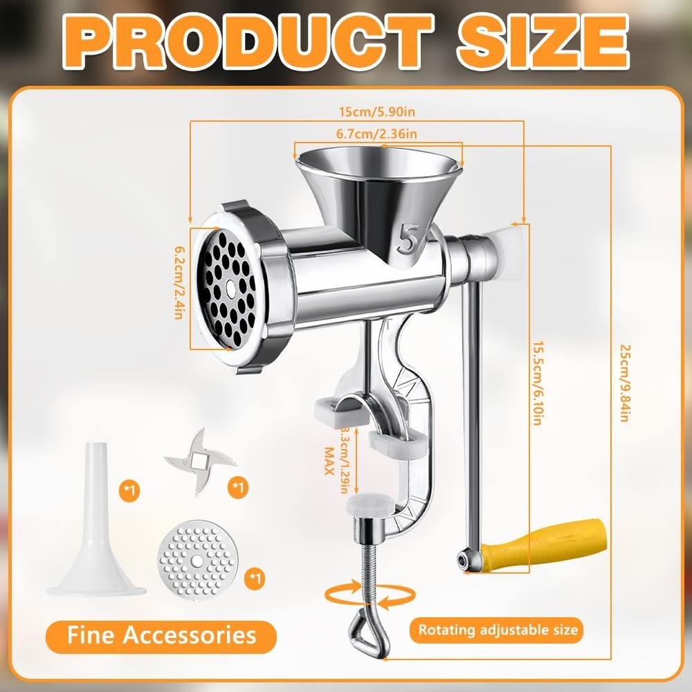 Manual Meat Grinder Mincer Sausage Maker Kitchen Food Processor Clamp