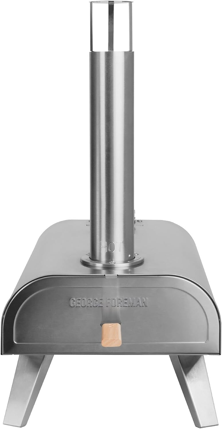 12" Outdoor Wood Fired Pizza Oven Stainless Steel Portable BBQ Smoker Grill