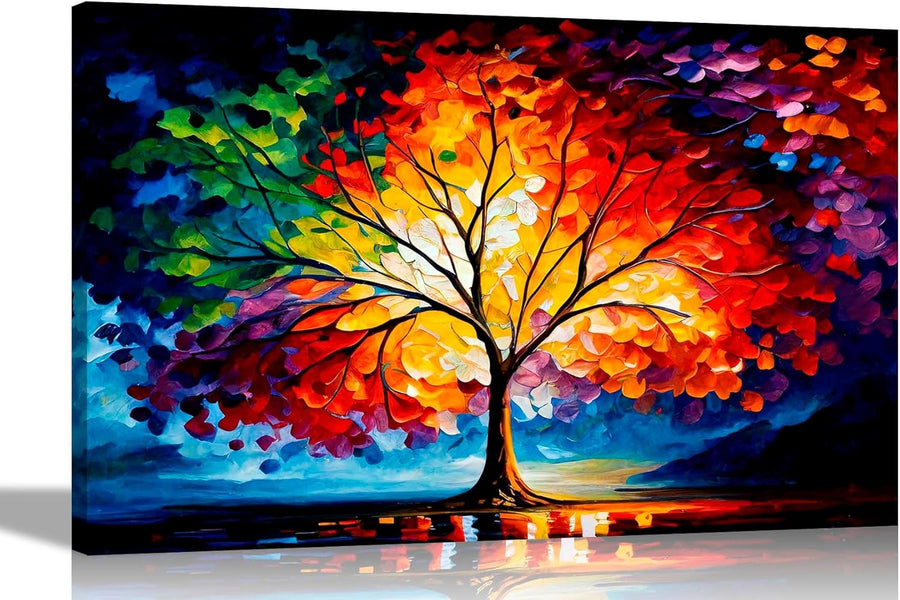 Extra Large Tree of Life Canvas Wall Art 101x76cm Colourful