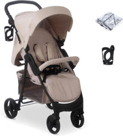 Oatmeal Baby Pushchair Compact Easy Fold Stroller Adjustable Handle Birth to 4Y