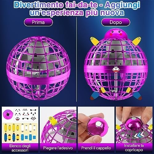 Magic 360° LED Boomerang Ball, Hand-Controlled Mini Flying Drone Toy Gift