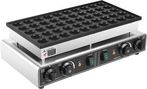 Commercial 50-Hole Pancake Maker Non-Stick Electric Crepe & Waffle Machine 1700W