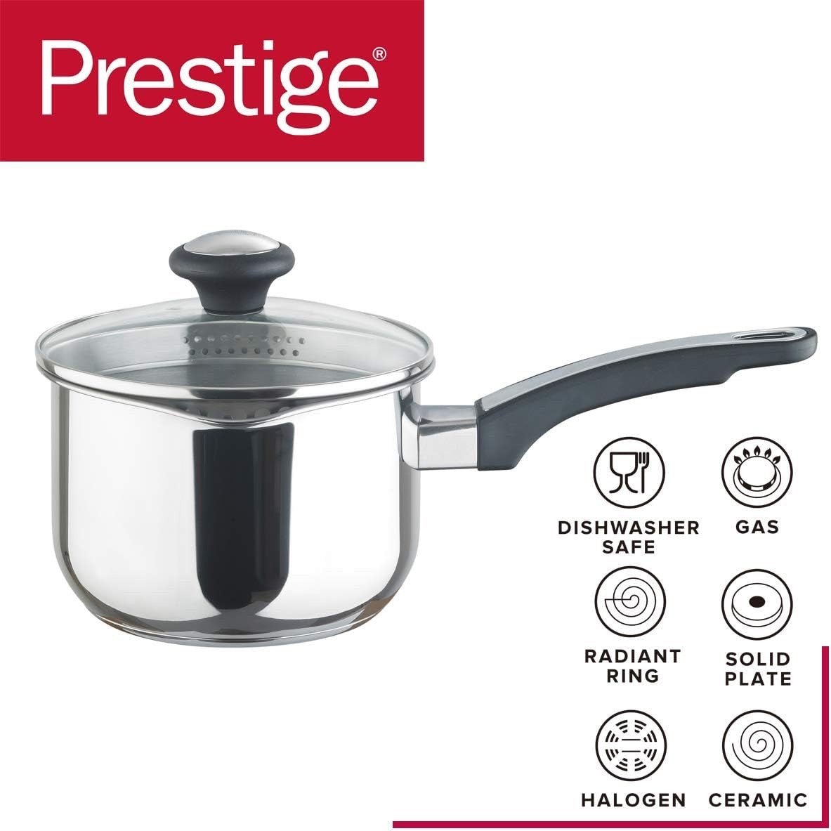 3Pcs Stainless Steel Saucepan Set 14 16 18cm Induction Oven Dishwasher Safe