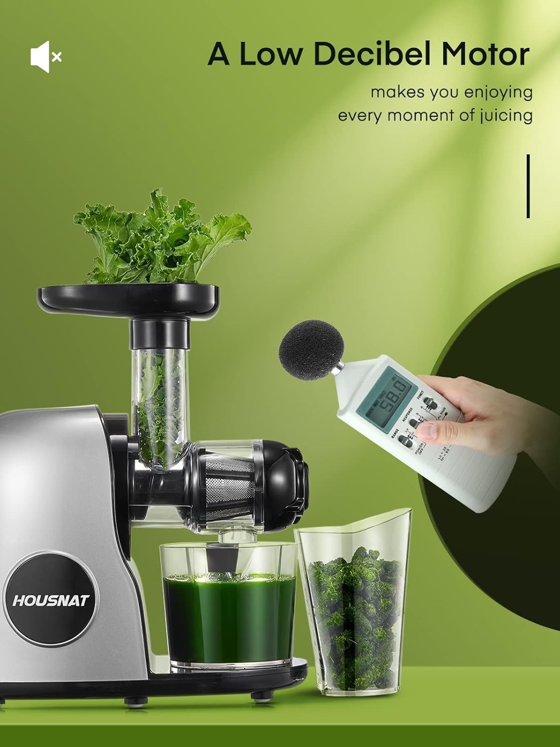Cold Press Juicer Slow Masticating Quiet Motor High Yield Easy Clean
