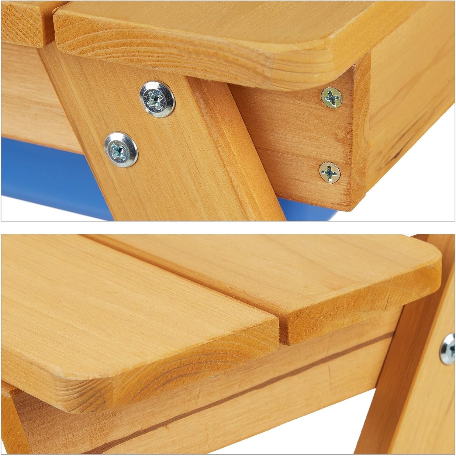 Kids Wooden Picnic Table with Benches & Mud Kitchen Play Tubs 90x85x49cm