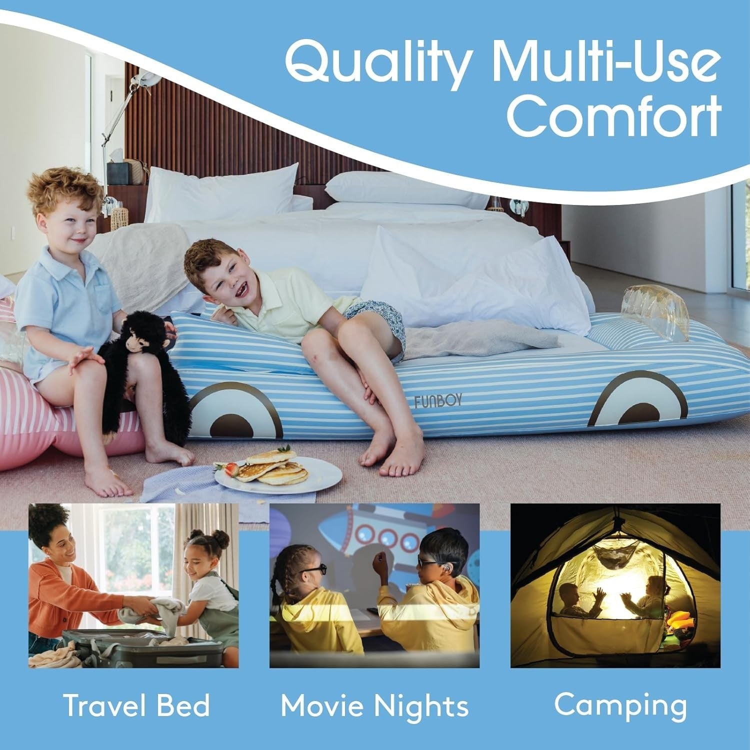 Kids Twin Inflatable Travel Bed Mattress with Carry Bag – Sleepovers