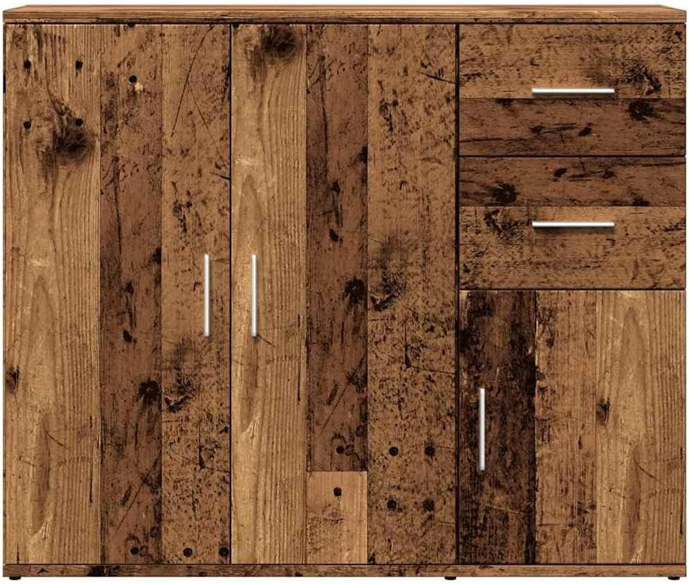 Modern Wood Sideboard Cupboard Unit Storage Drawers Doors 91x75cm