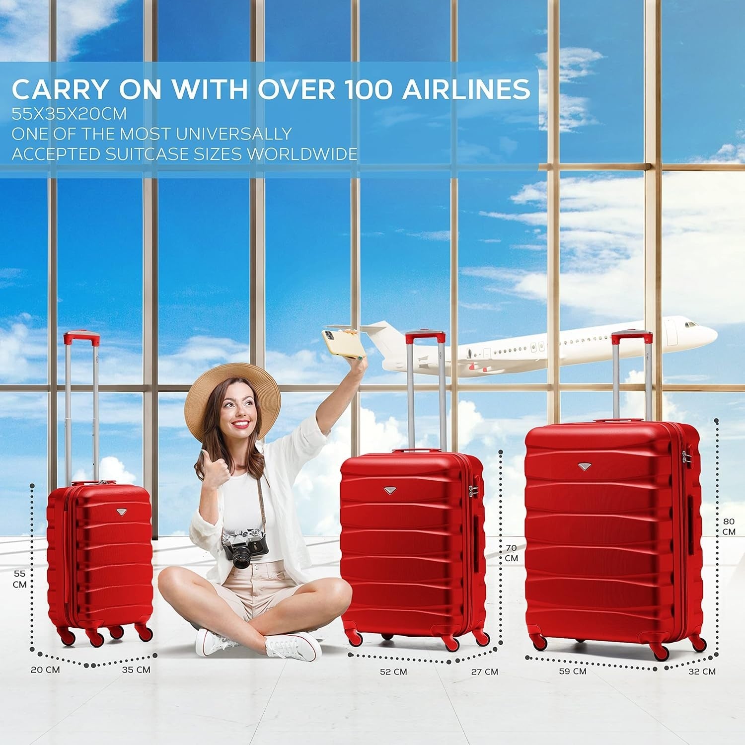 25” Medium ABS Check-In Suitcase Lightweight 4 Wheel Spinner Lock