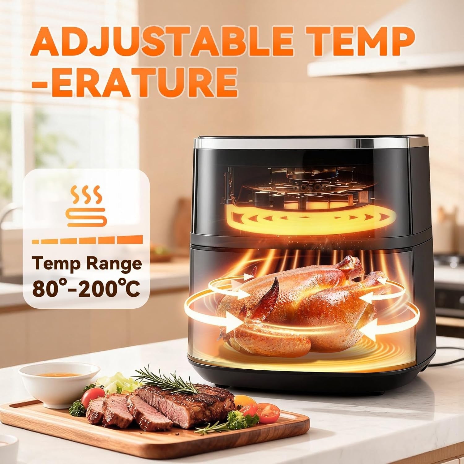 6L Digital Air Fryer | Touchscreen | 6 Presets | Non-Stick | 60-Min Timer 1400W