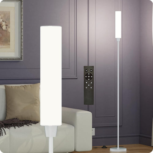 Dimmable LED Floor Lamp Remote Control White Standing Corner Light