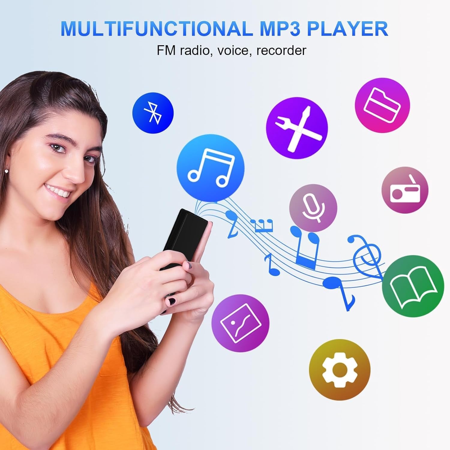 128GB Bluetooth MP3 Player HiFi Sound FM Speaker Recorder