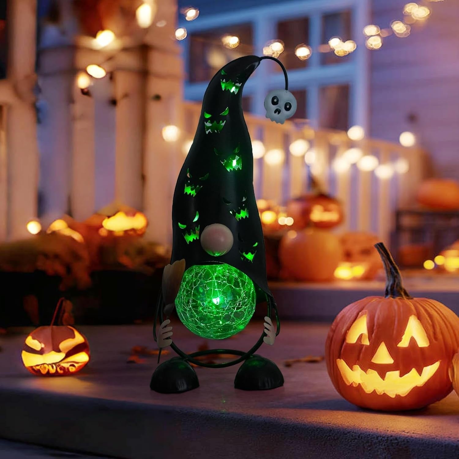 Solar Gnome Light 32cm Halloween Garden Decor LED Outdoor Spooky Ornament