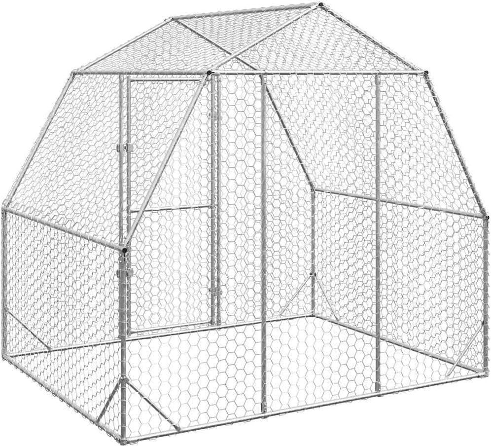 2.5x2x2.25m Walk In Chicken Run Galvanised Steel Coop