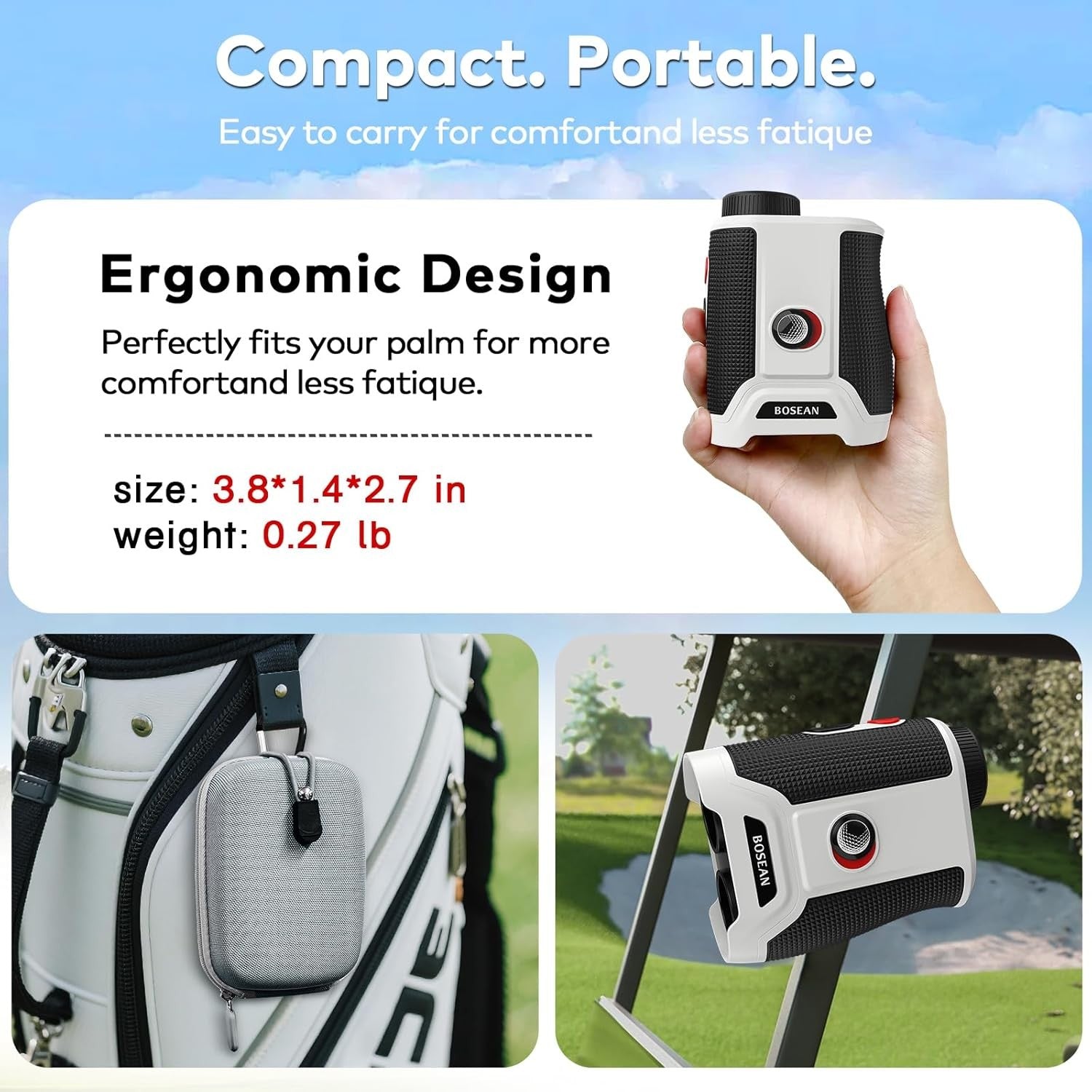 Golf Rangefinder 1200 Yards with Slope Magnetic Pin Lock 7X Fast Focus