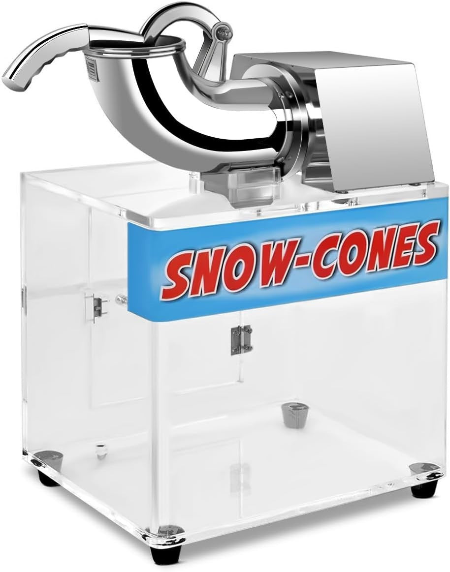 Electric Ice Shaver Snow Cone Machine Stainless Steel 1400RPM Commercial