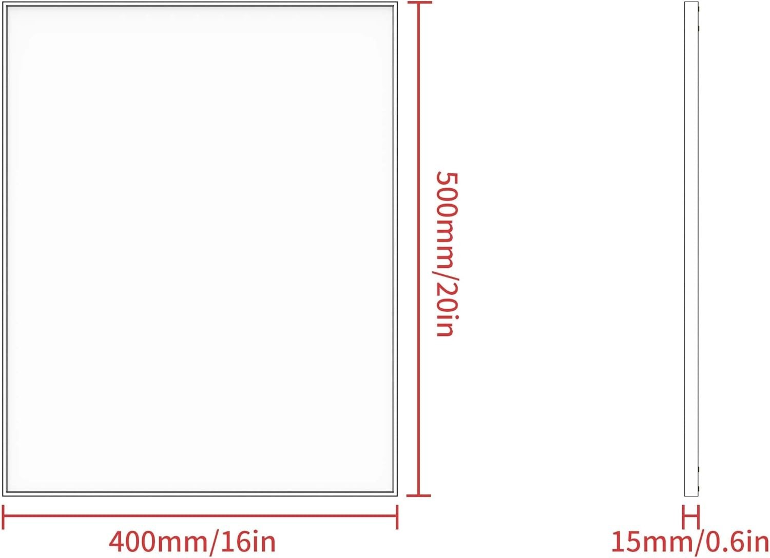 Black Metal Wall Mirror 40x50cm Modern Bathroom Vanity Hallway Decor