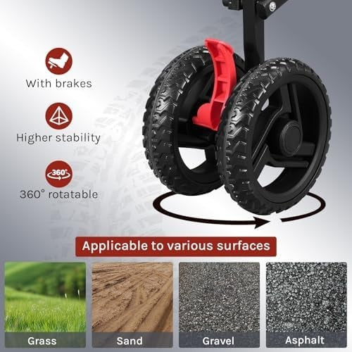 Heavy Duty Folding Utility Wagon 80kg All Terrain Cart Camping Beach