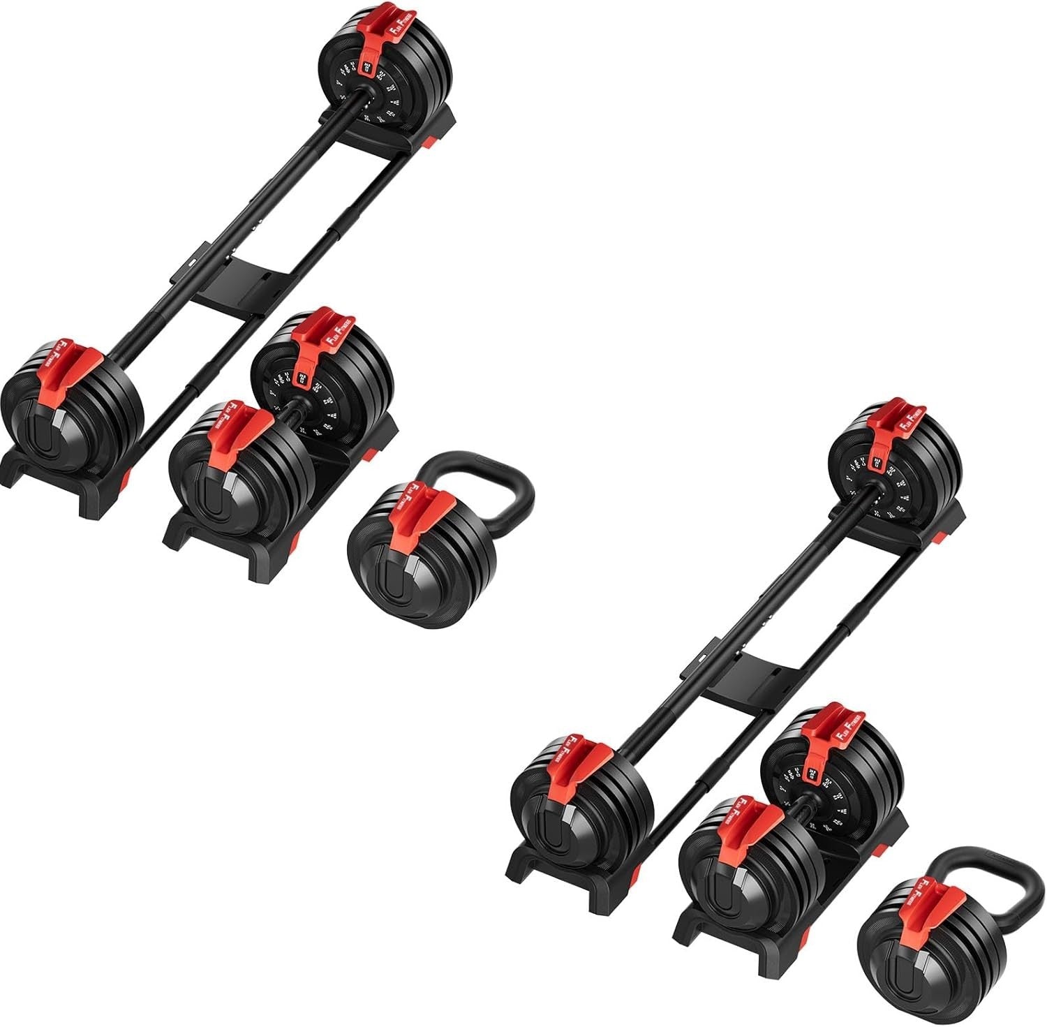 3-in-1 Adjustable Dumbbell Barbell Kettlebell Set 2–24KG Home Gym