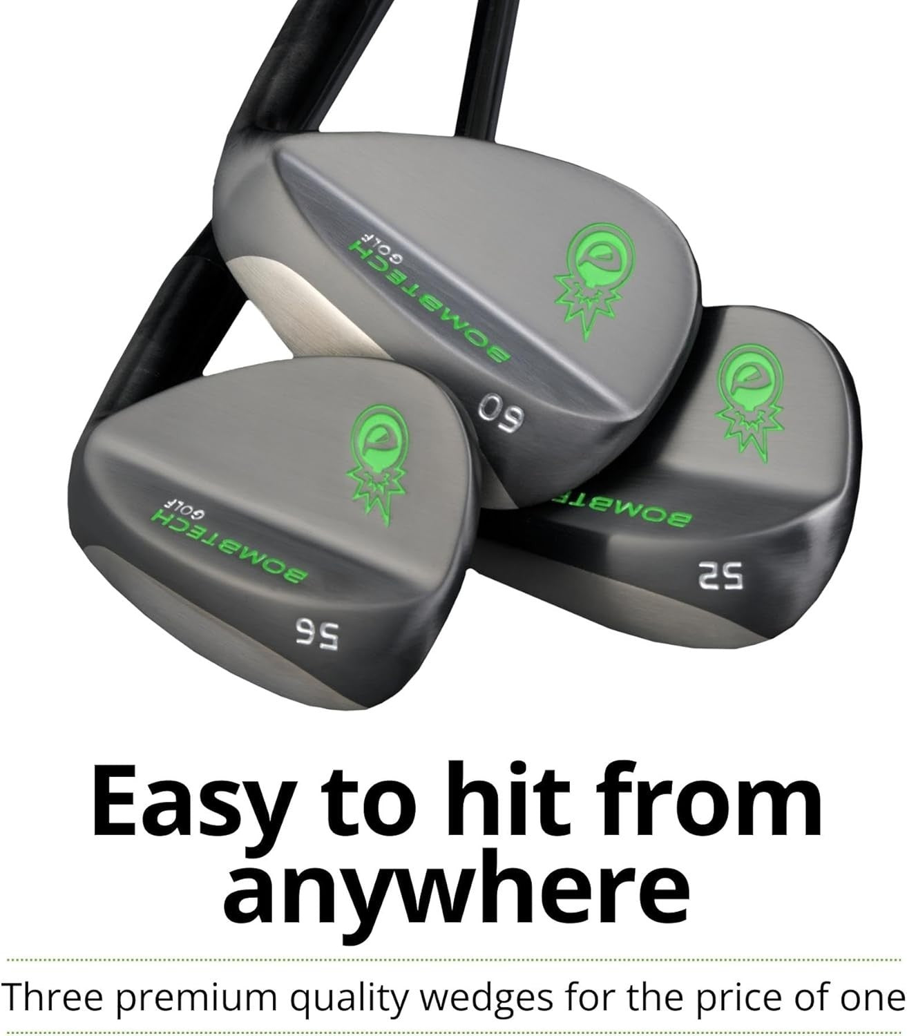 Golf Wedge Set 52 56 60 Degree Max Spin Forgiving Black Steel Right Hand