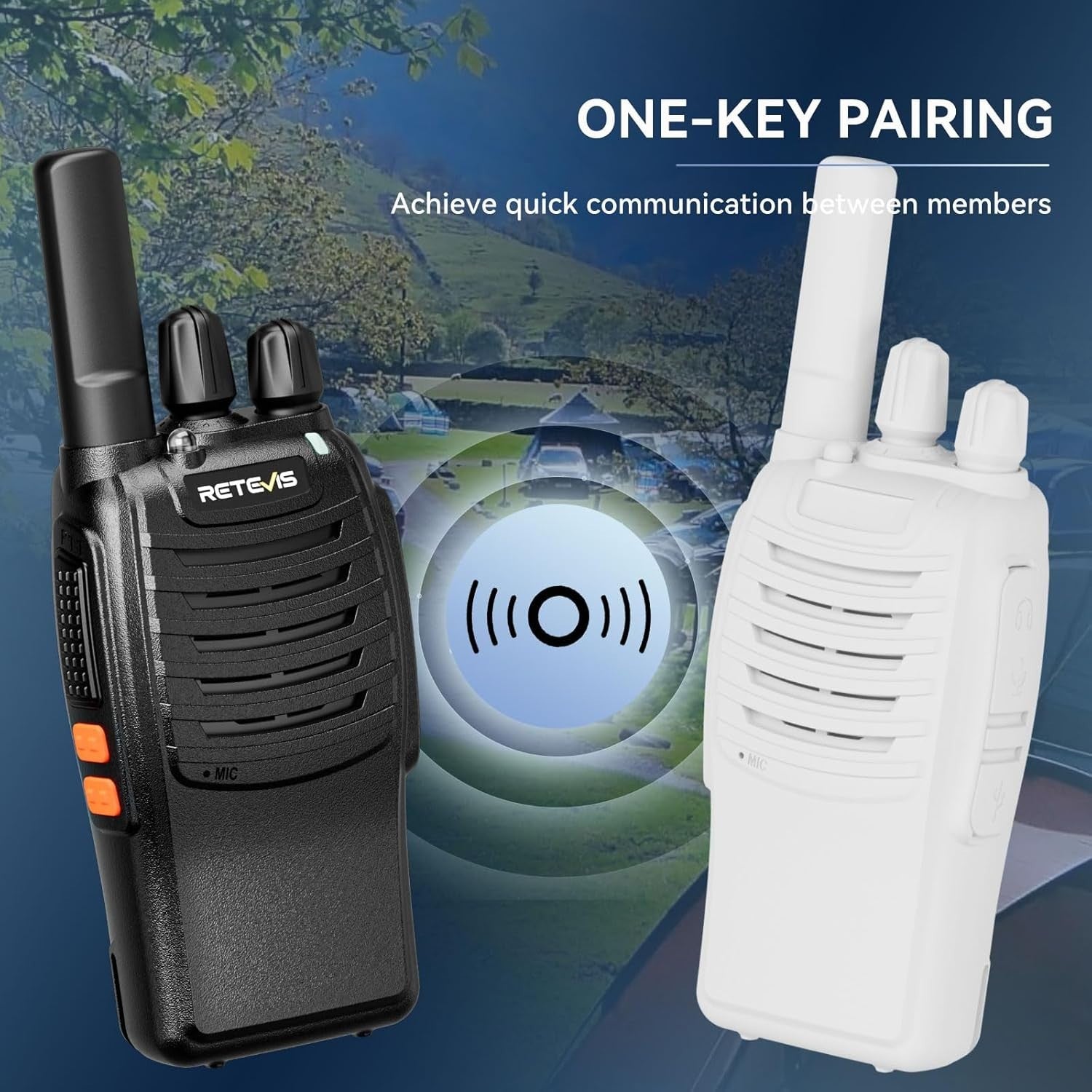 PMR446 Walkie Talkies 2 Pack USB-C VOX Flashlight Long Range Radio