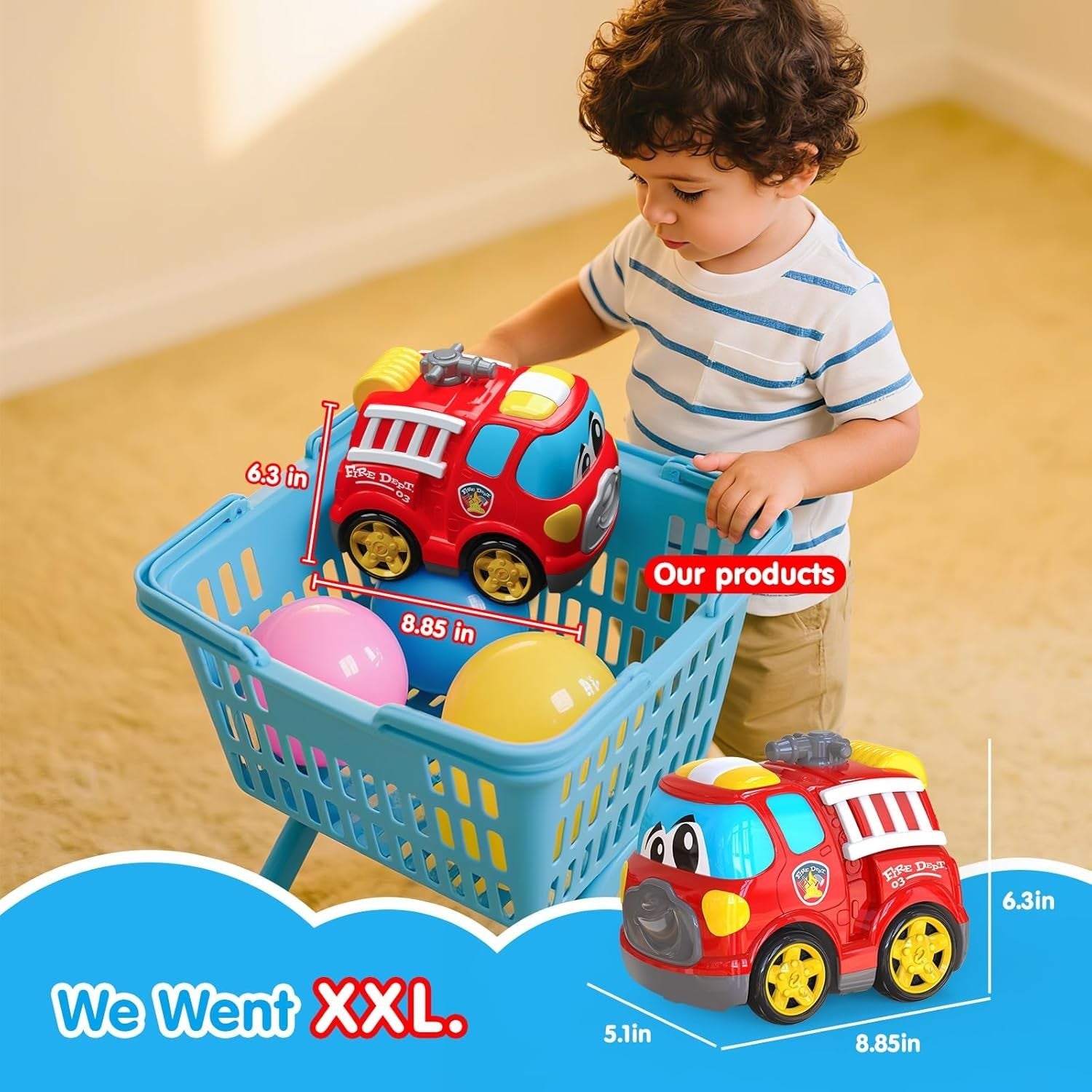Fire Engine Remote Control Toy for 2–3 Year Old Boys – Lights & Sound 19CM RC