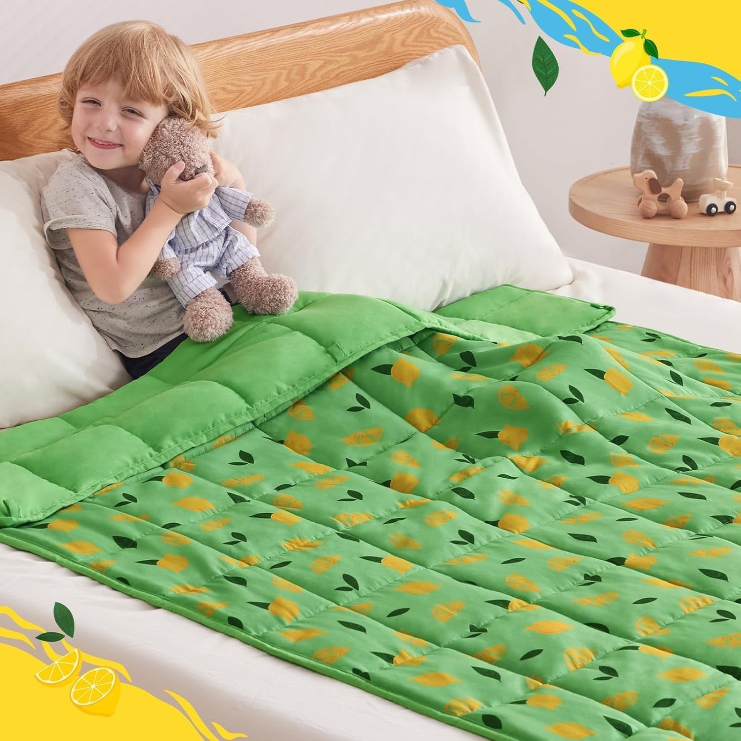 Kids Weighted Blanket 10lbs 40x60 Lime Green Soft Cooling Throw