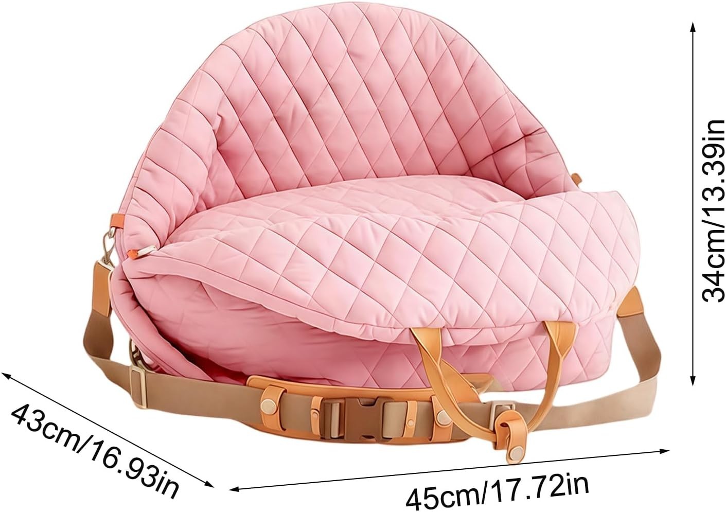 Dog Travel Carrier Booster Seat Waterproof Pet Bed w Mesh Vent Pink