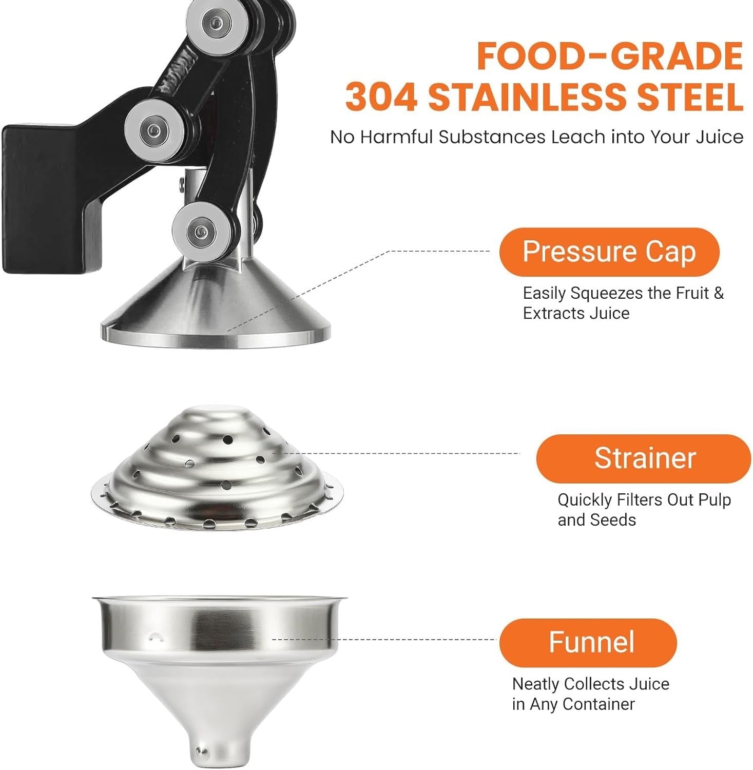 Manual Citrus Press Heavy Duty Hand Juicer Lemon Orange Professional