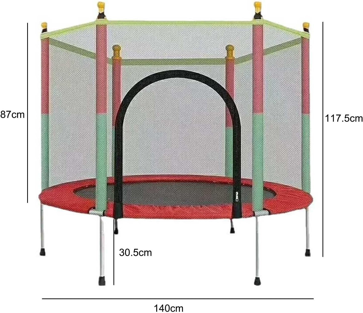 55in Toddler Trampoline with Safety Enclosure Indoor Outdoor 200KG