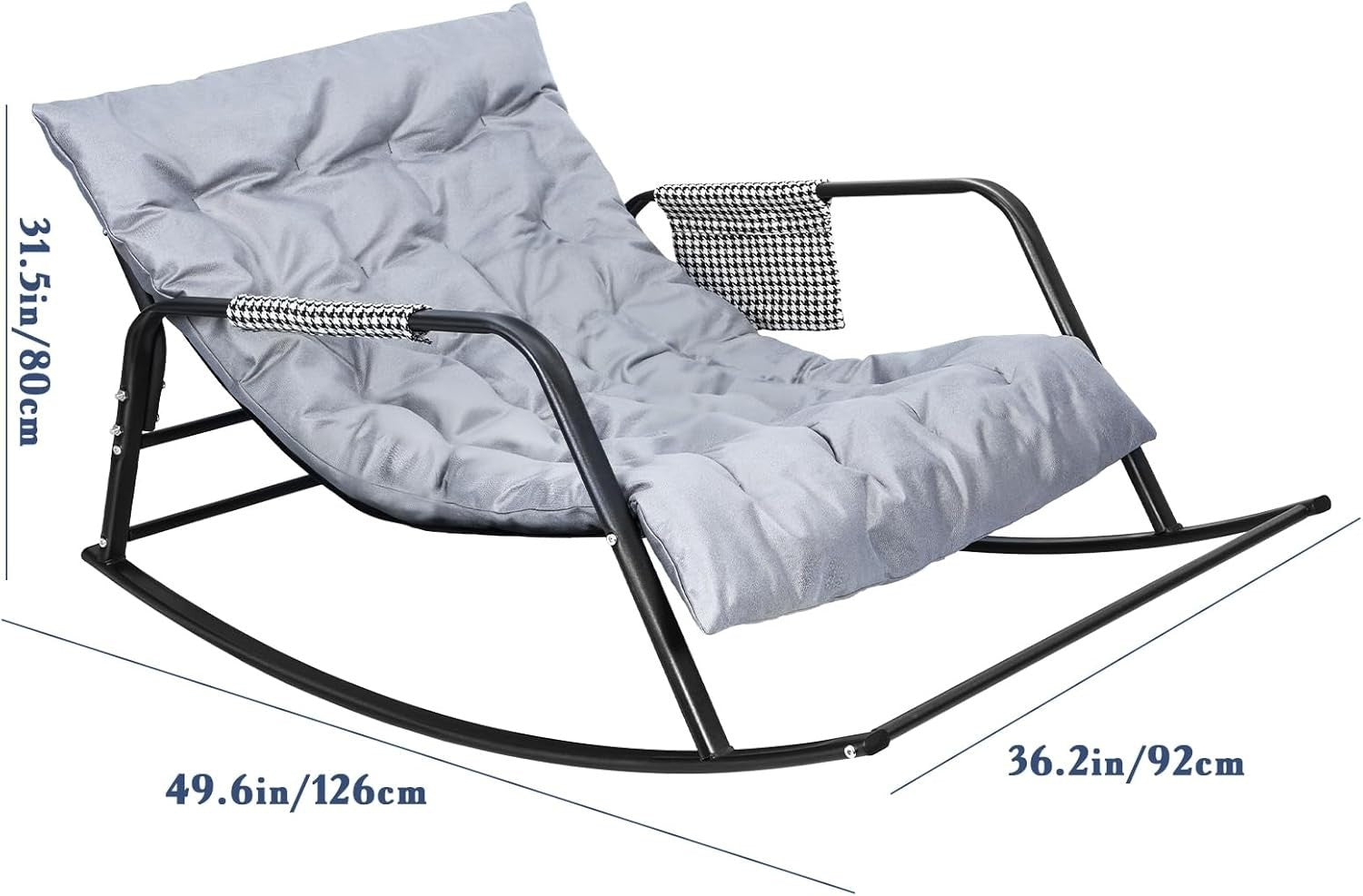 Ergonomic Rocking Egg Chair Grey Lounge Recliner Indoor Outdoor Patio