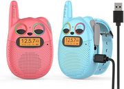 Kids Rechargeable Walkie Talkies Watch Strap VOX FM Radio Long Range