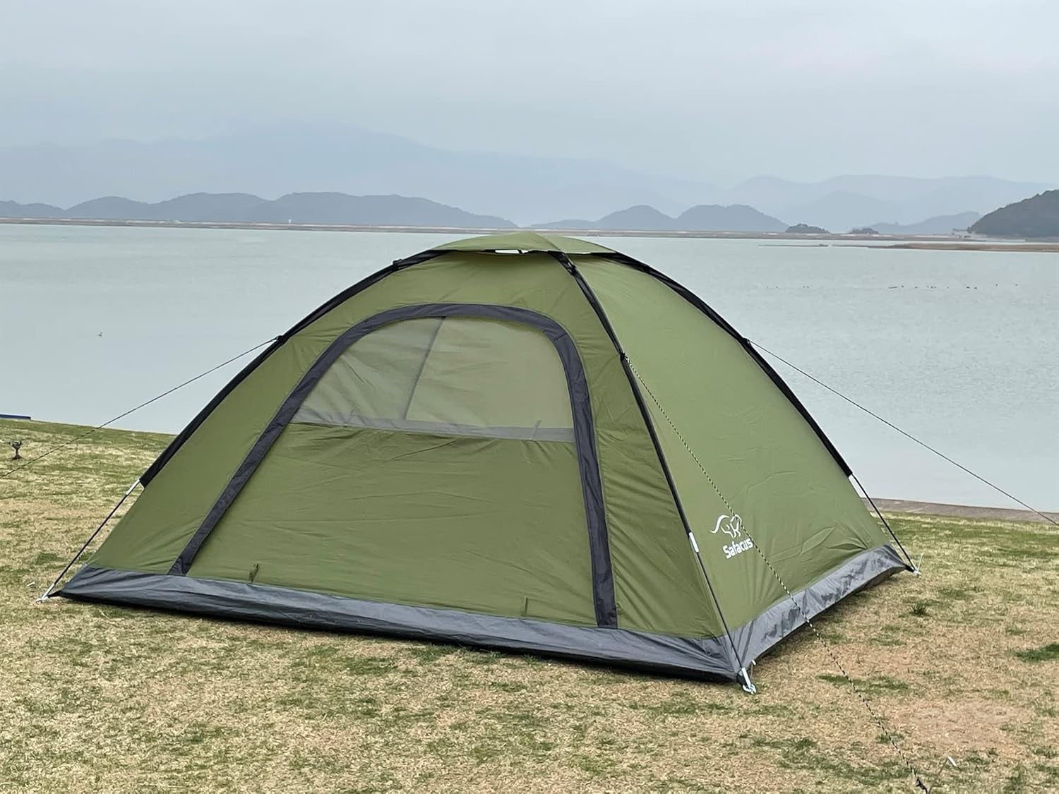 Green 4 Man Camping Dome Tent Waterproof Lightweight