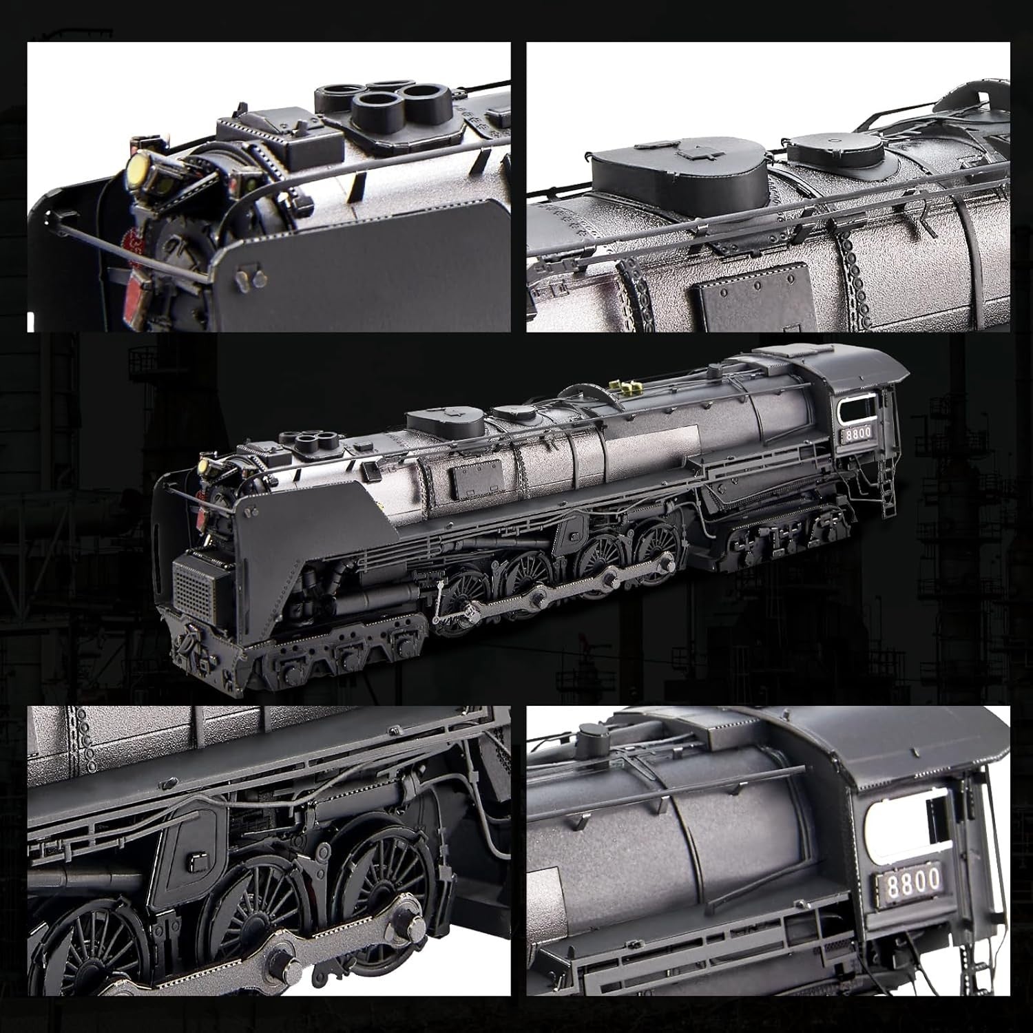 3D Metal Steam Train Puzzle with 448 Pieces – No Glue, Realistic Model