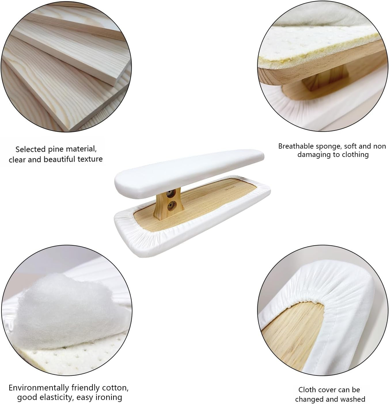 Chest & Sleeve Ironing Board Two-Sided Garment Press White Beige