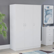 White 3 Door Bedroom Wardrobe with Hanging Rail & Shelf | Spacious Storage