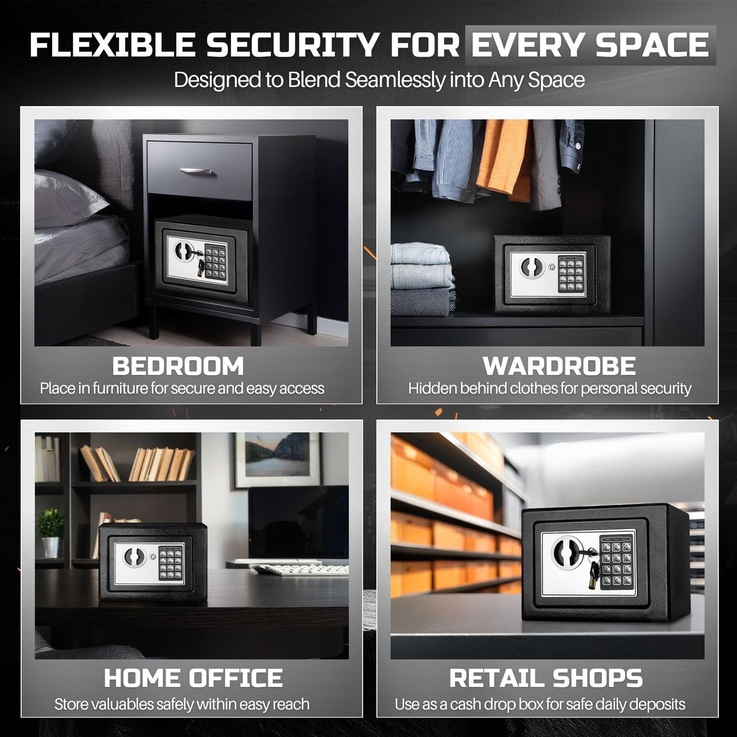 Drop Slot Depository Safe Box Digital Keypad Cash Money Security Lock